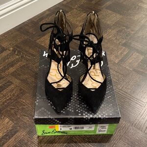 Sam Edelman Black Lace-Up Heels